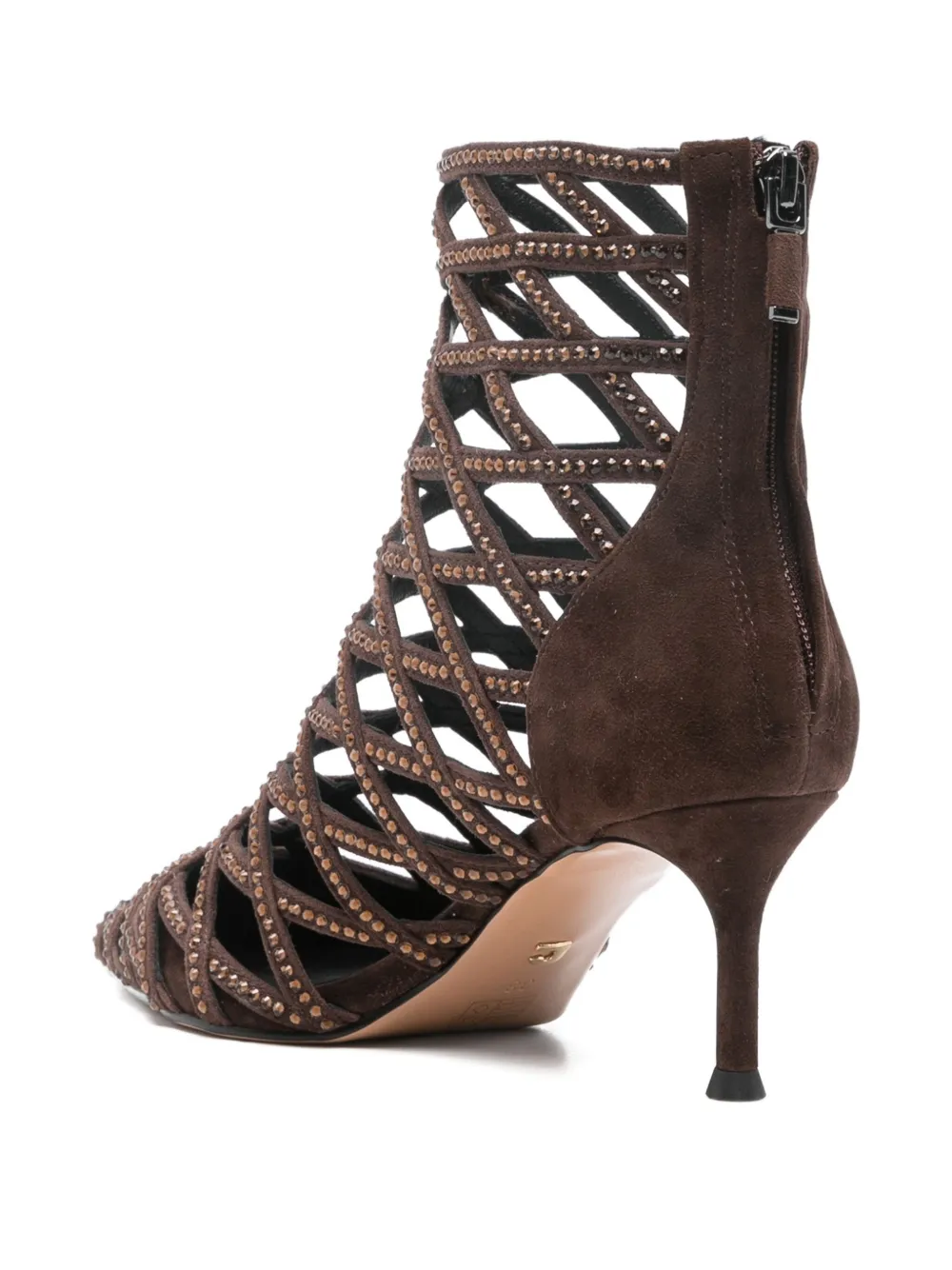 Lola Cruz Alva enkellaarzen met stras Bruin