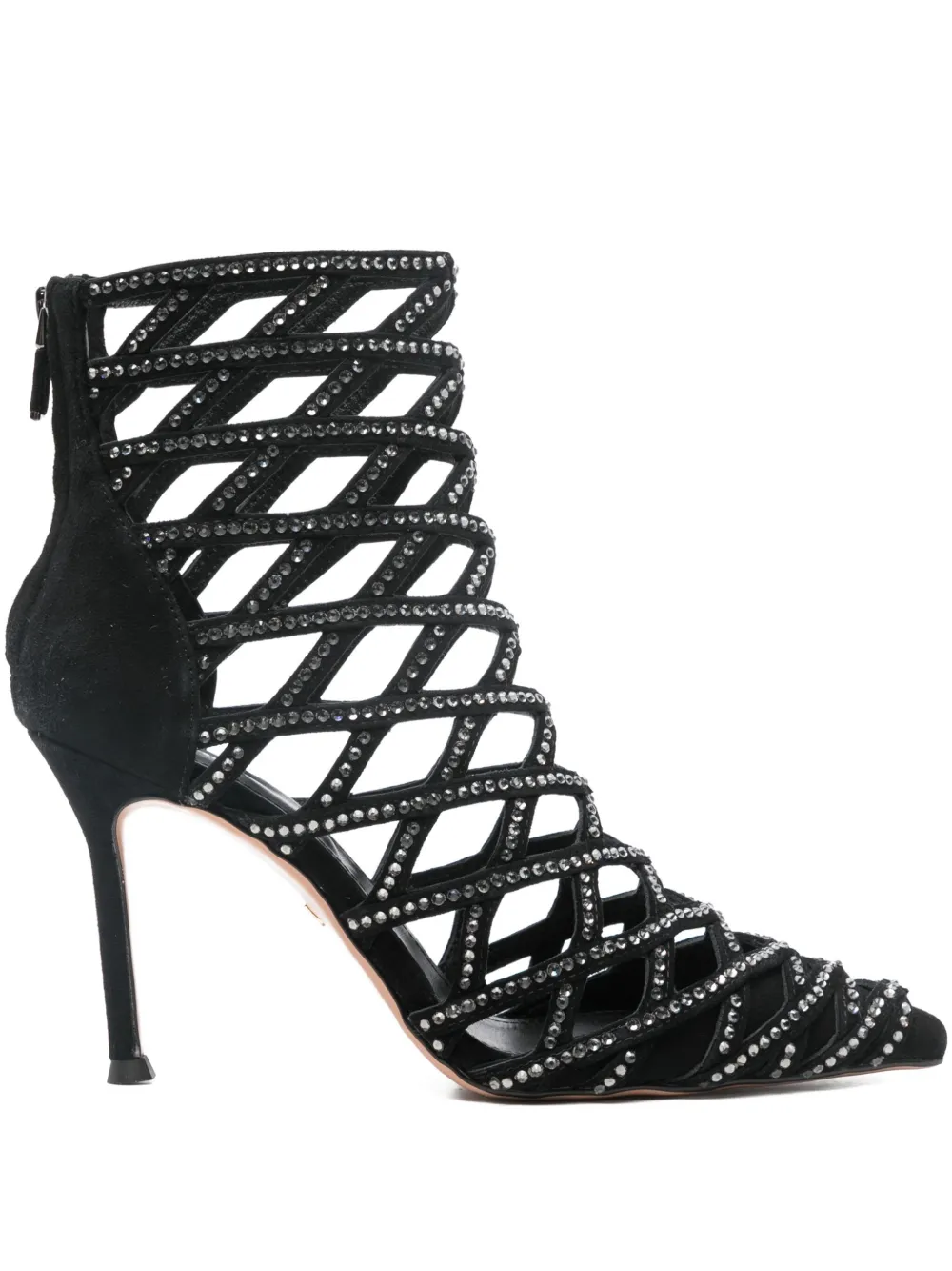 Lola Cruz Alva rhinestone-embellished ankle boots - ブラック Lola Cruz Alva rhinestone-embellished ankle boots - ブラック