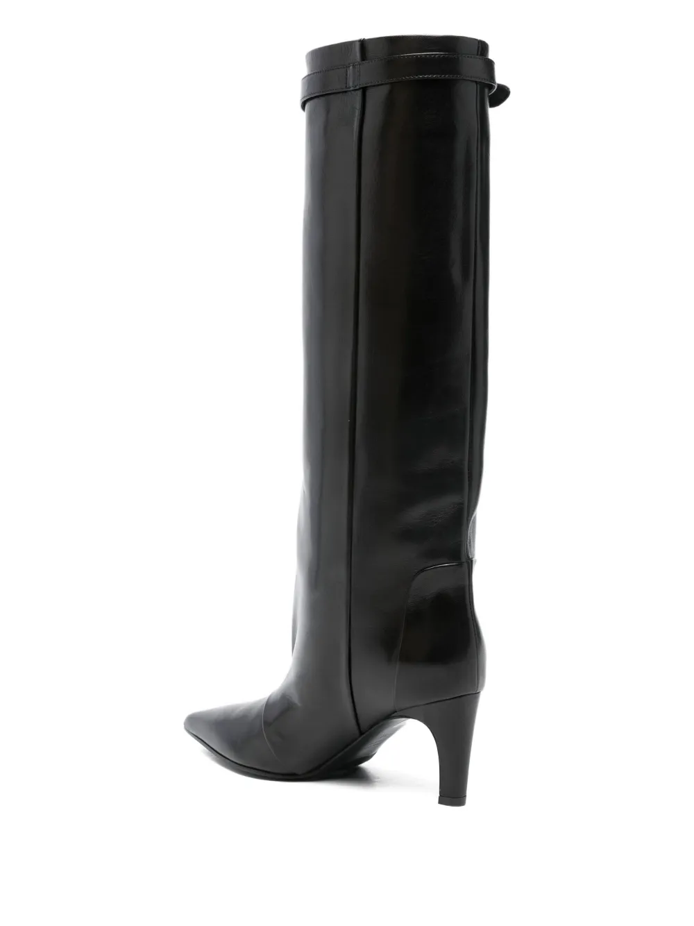 Lella Baldi Buckle-detailing Pointed-toe Boots In Black