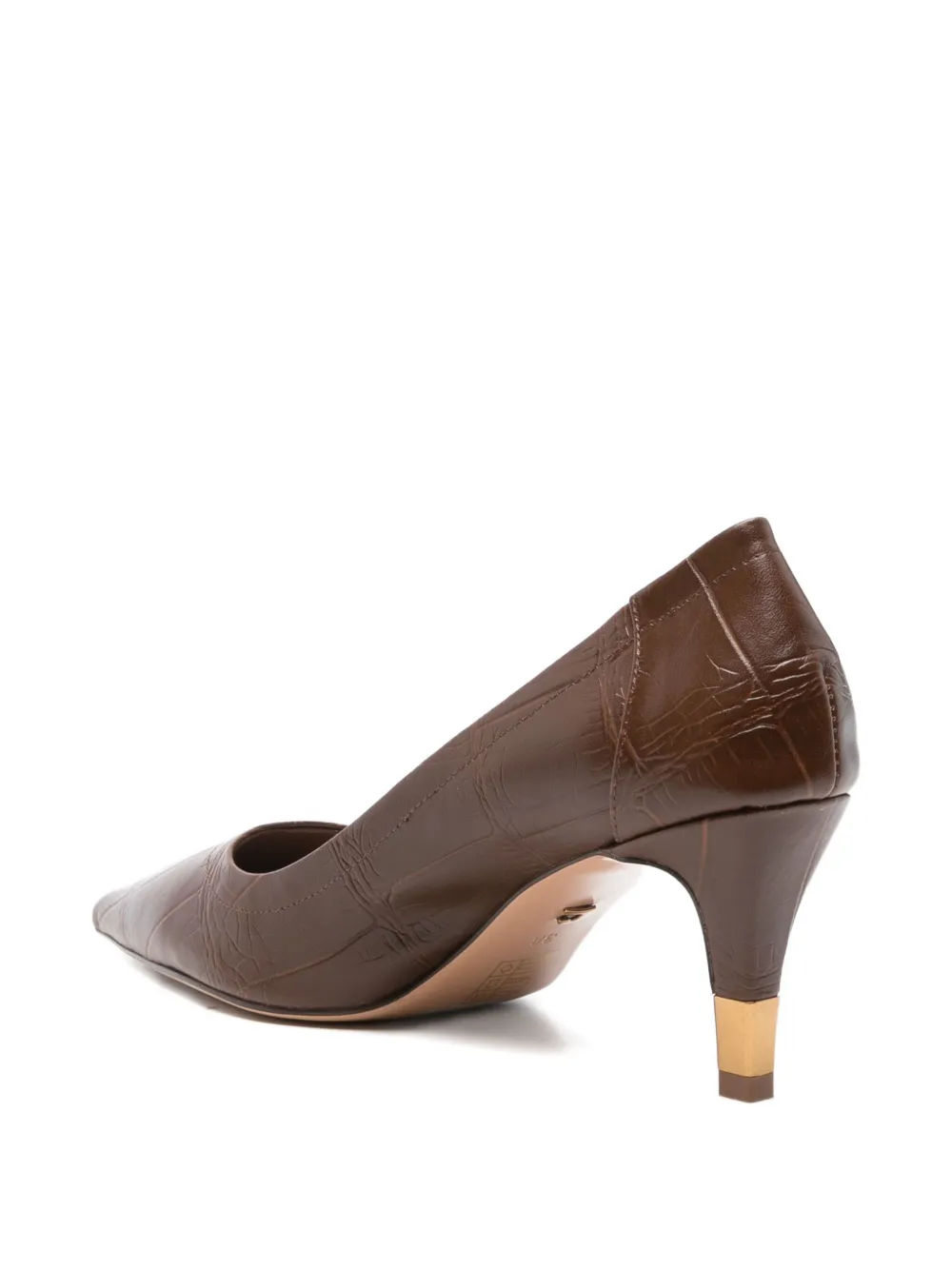Lola Cruz 70mm Leather Heeled Pumps In Brown