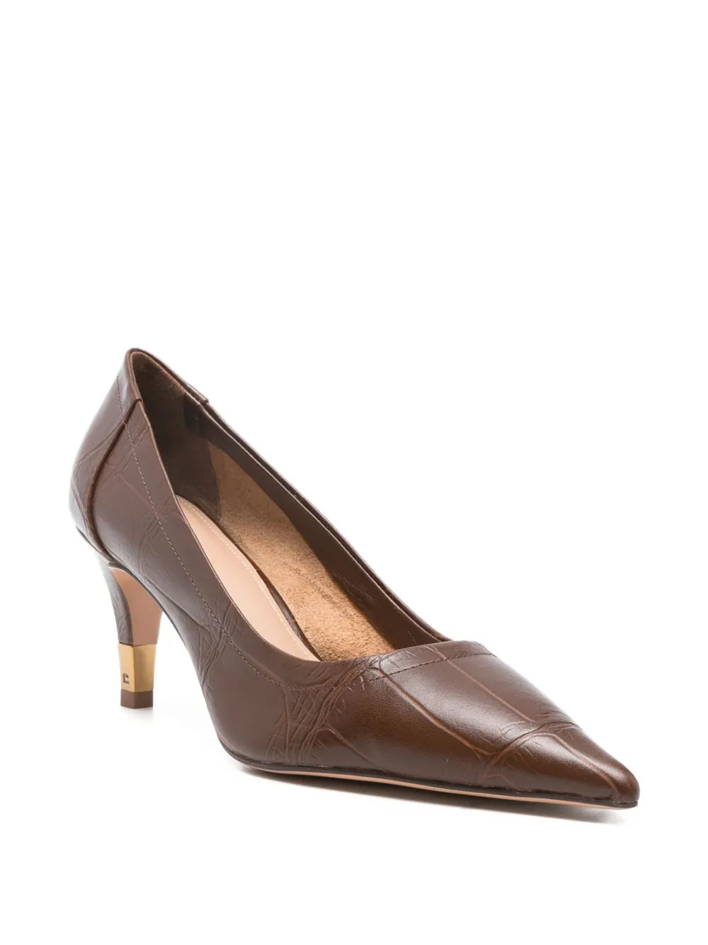 Lola Cruz 70mm Leather Heeled Pumps In Brown