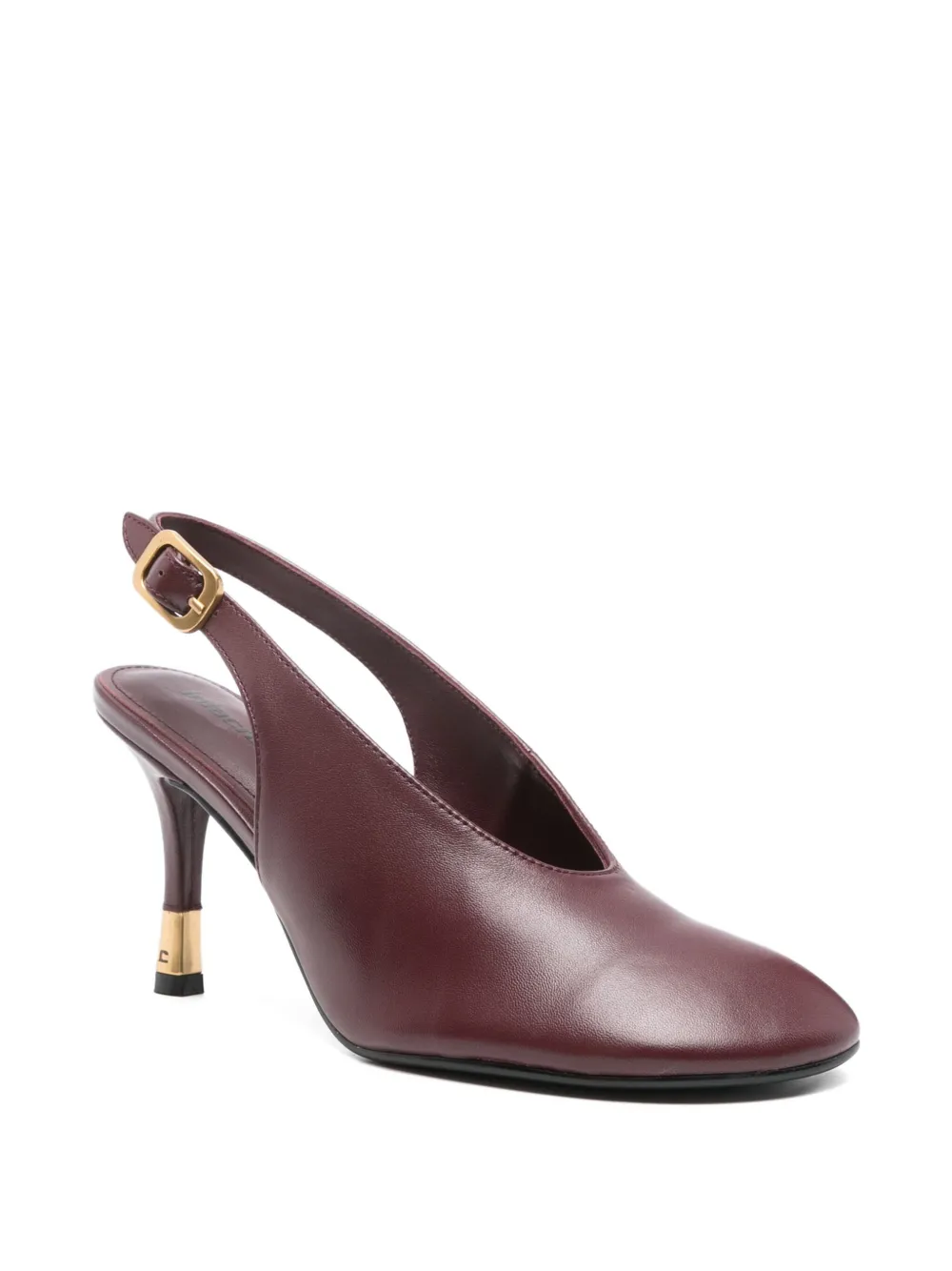 Lola Cruz Leather Heeled Pumps In Burgundy