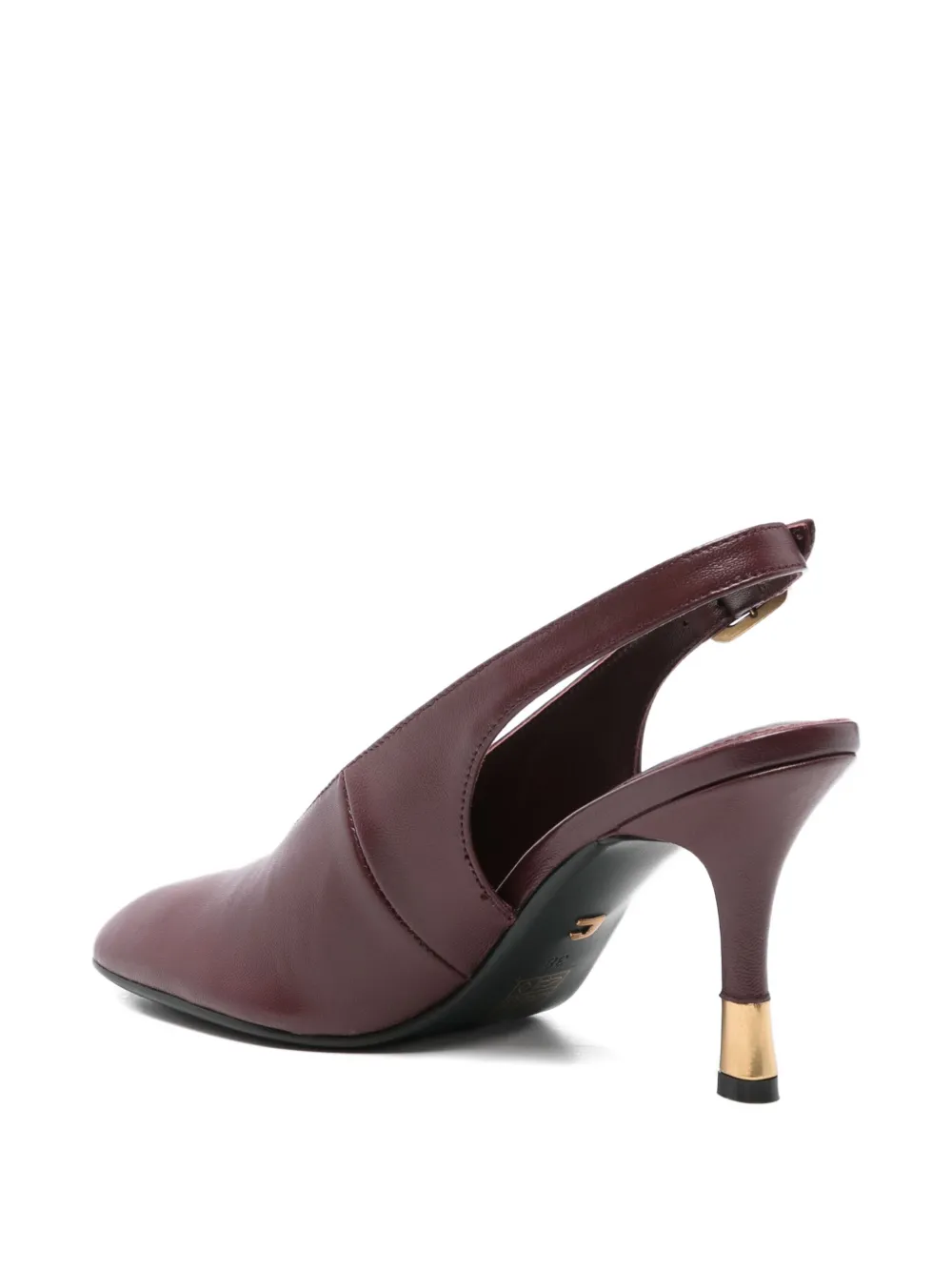 Lola Cruz Leather Heeled Pumps In Burgundy