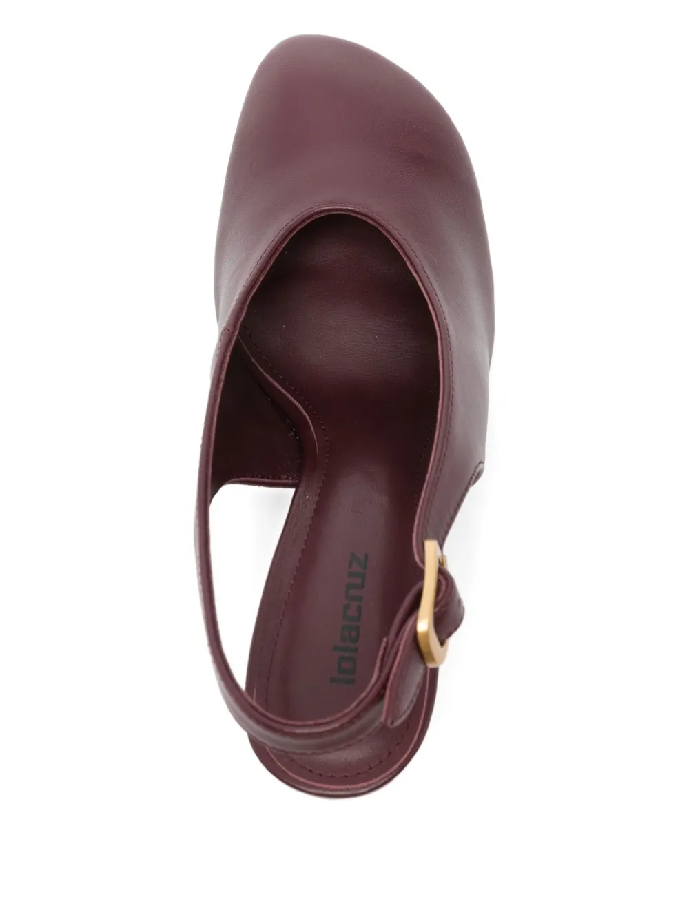 Lola Cruz Leather Heeled Pumps In Burgundy
