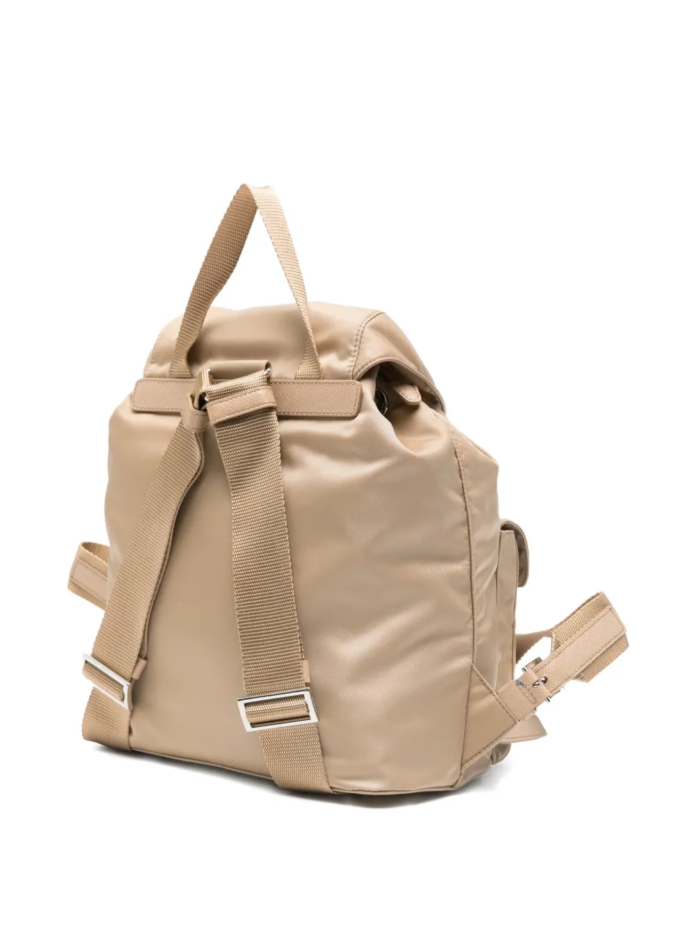  Prada Buckle-detail Backpack - Neutrals 