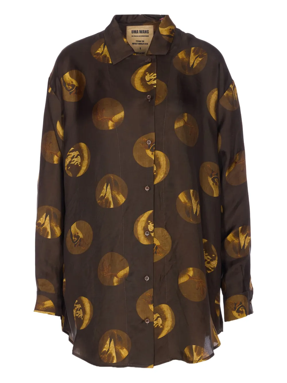Uma Wang top estampado con botones | marrón | Image 1