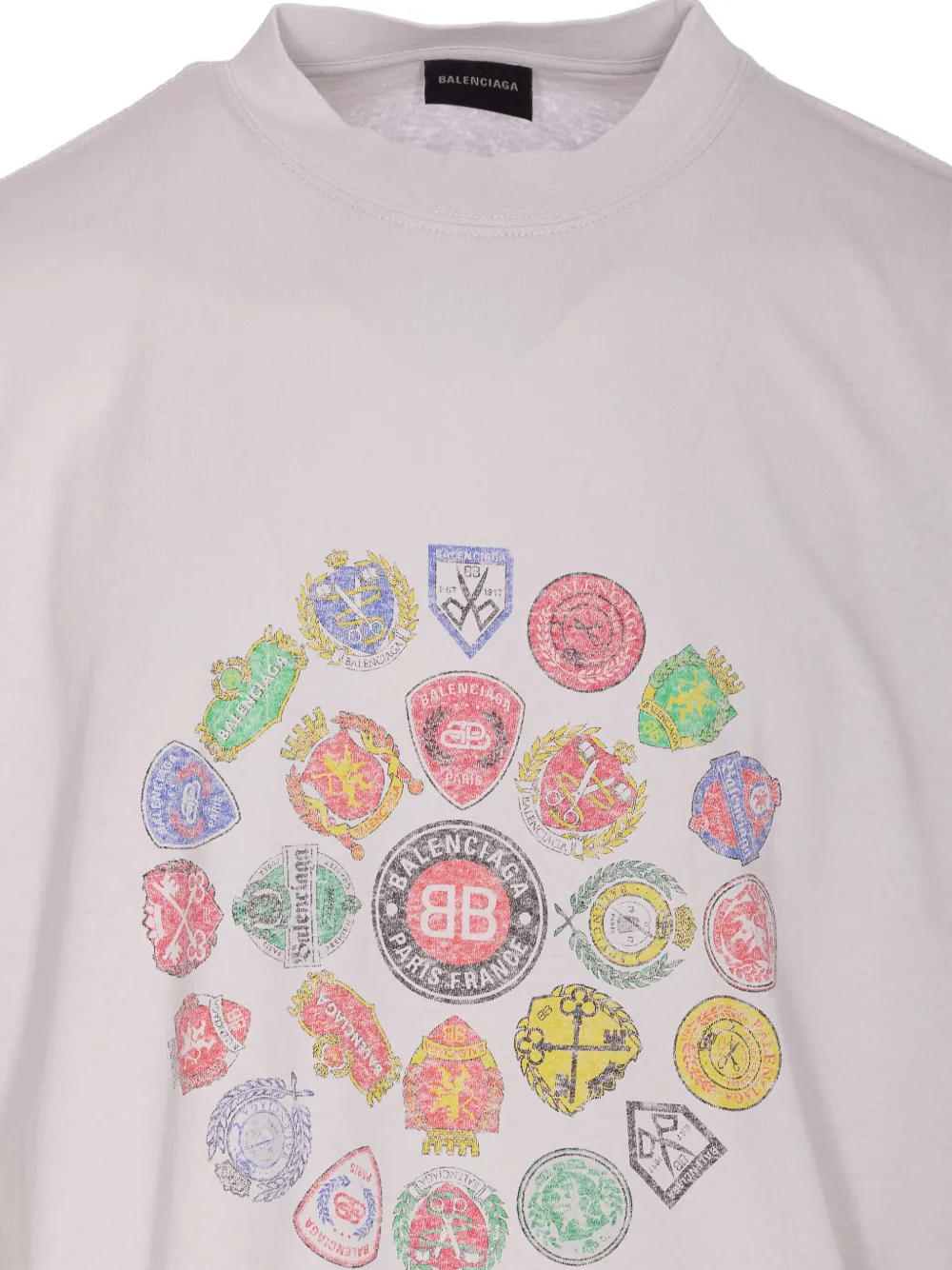 Balenciaga T-shirt met print en ronde hals Grijs