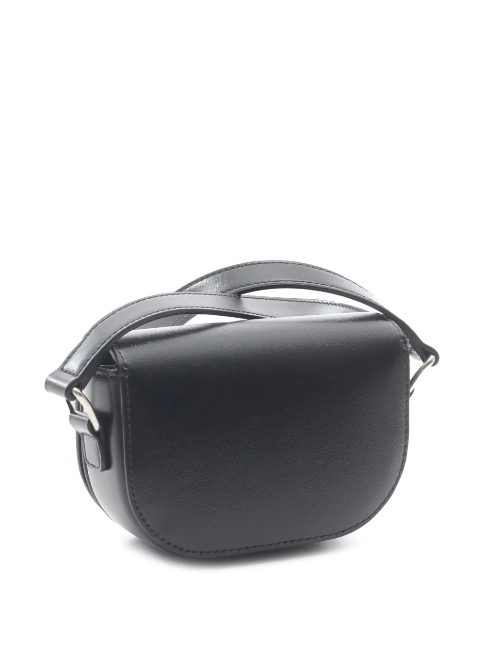 Pre-owned Celine 2021-2025 Mini Leather Triomphe Crossbody Bag In Black