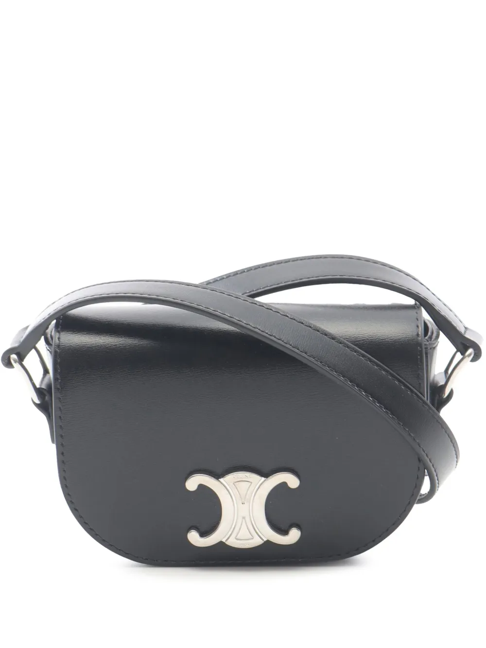 Celine Pre-Owned 2021-2025 Mini Leather Triomphe crossbody bag | Black | Image 1