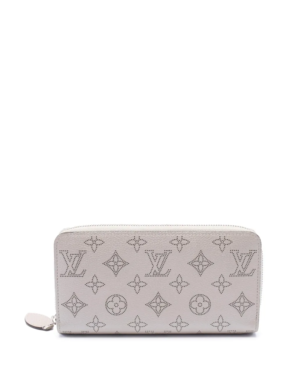 Pre-owned Louis Vuitton 2021-2025 Monogram Mahina Zippy Wallet Long Wallets In Gray