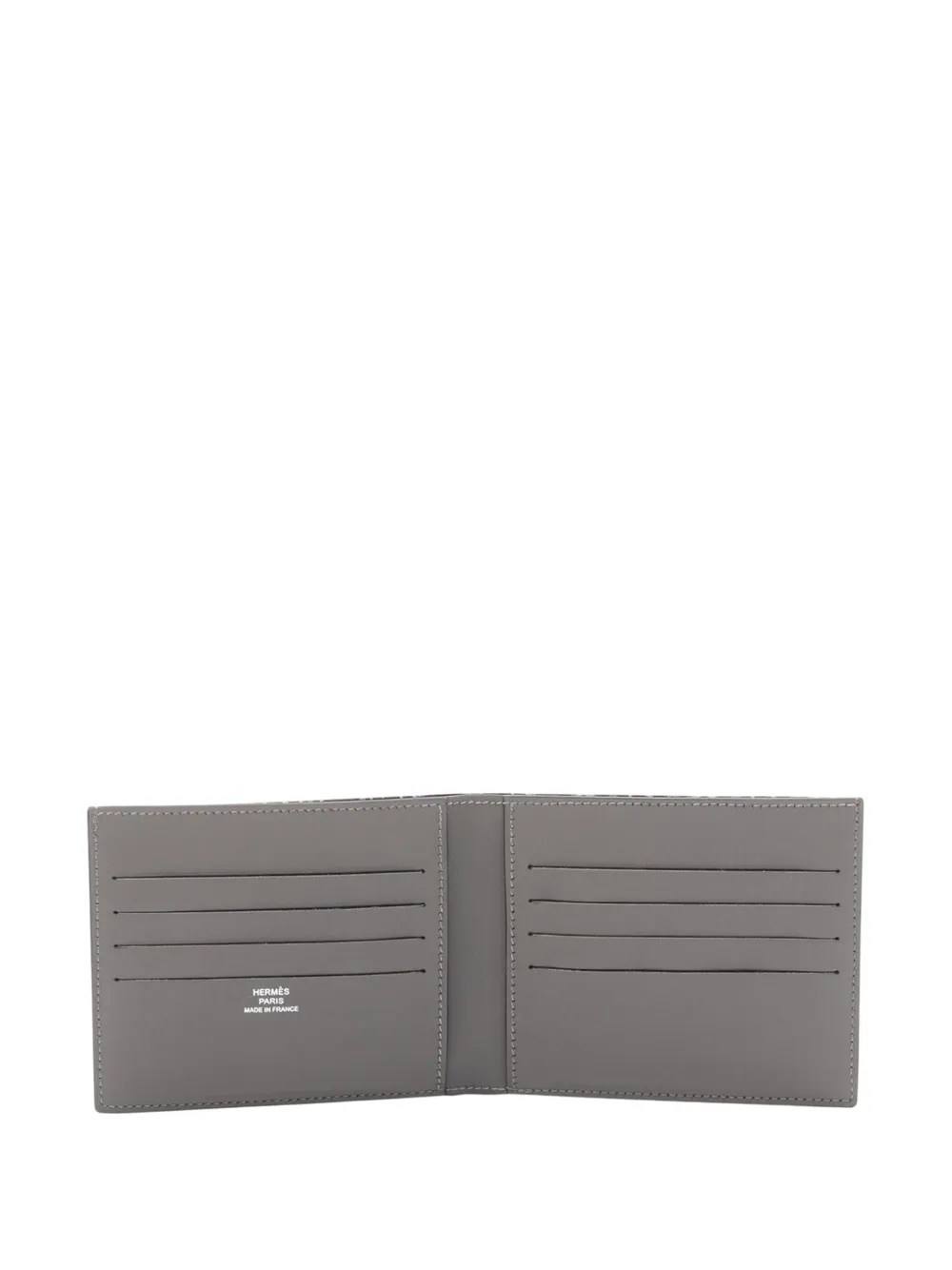 Pre-owned Hermes 2023 Epsom Citizen Twill Compact Wallet Small Wallets In Gray