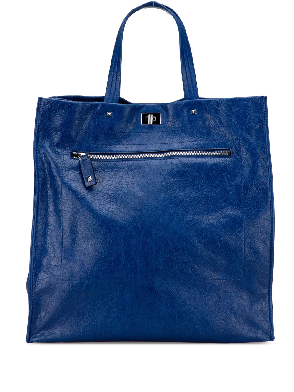 Valentino Garavani Pre-Owned 2000-2017 レザー ロックスタッズ ターンロック ハンドバッグ - ブルー