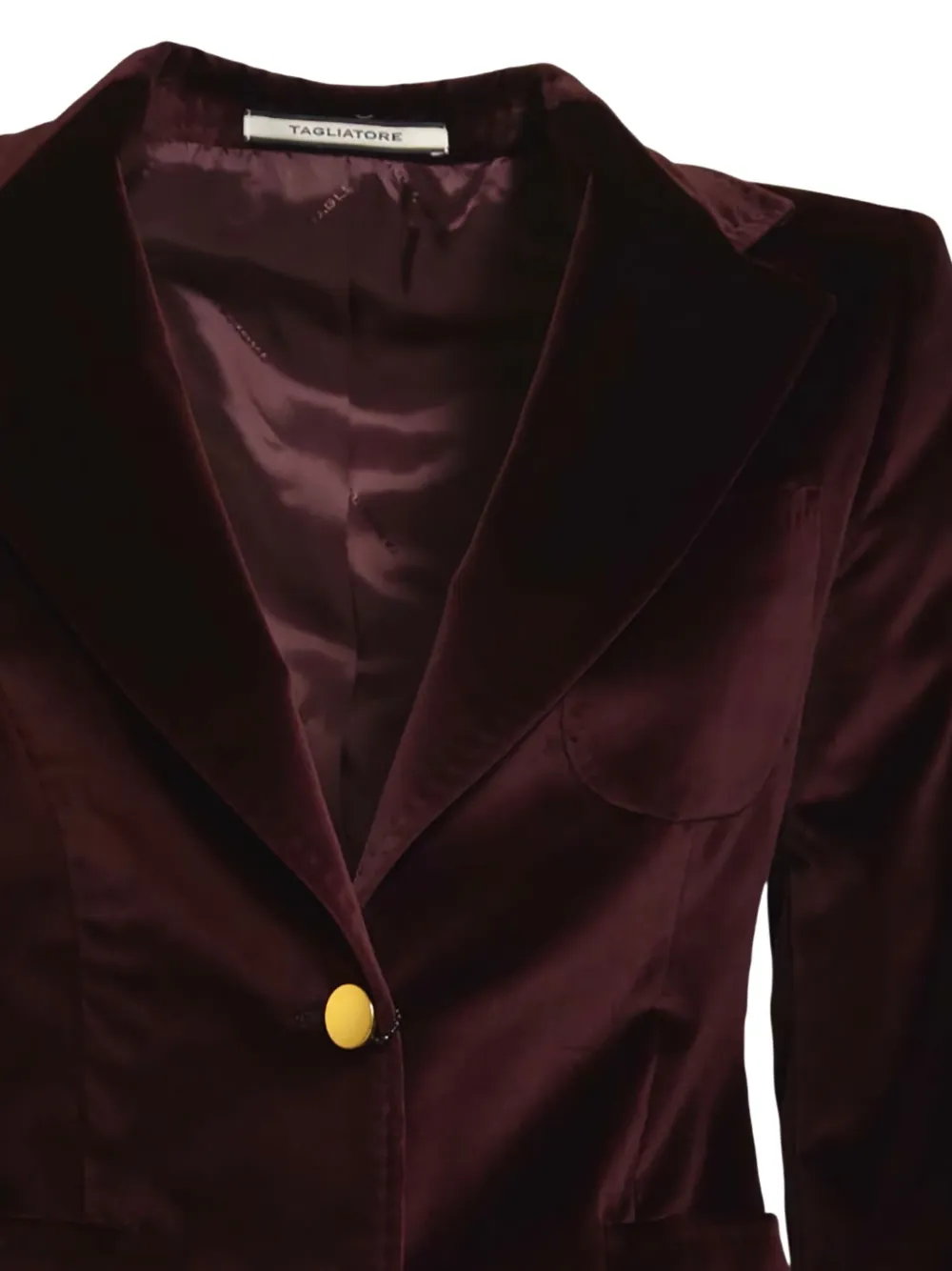 Tagliatore Velvet Button-fastening Blazer In Purple
