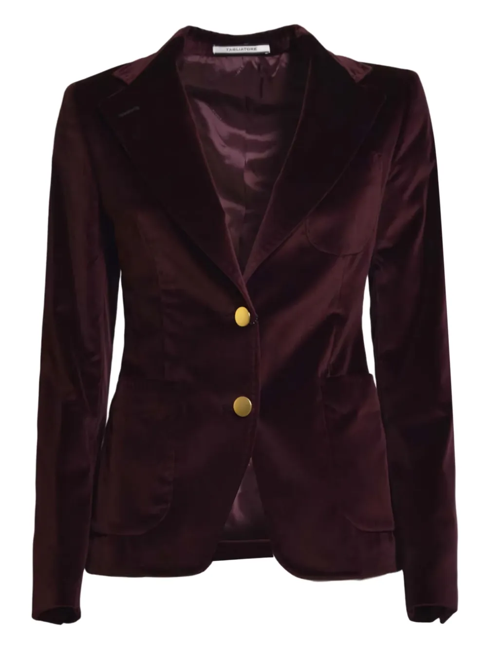 Tagliatore Velvet Button-fastening Blazer In Purple