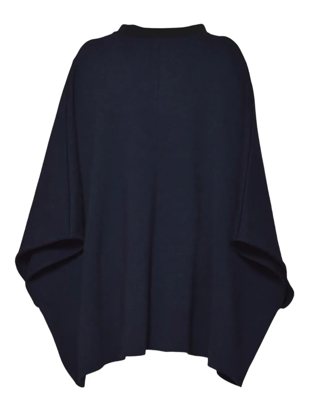 Charlott Navy Blue Cape-style Jacket With Bow Detail In Blue