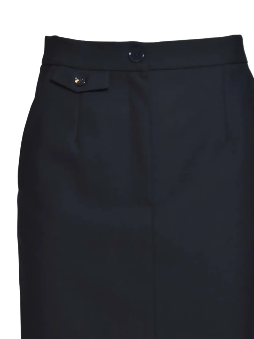  Solotre Button Pocket Midi Skirt - Blue 