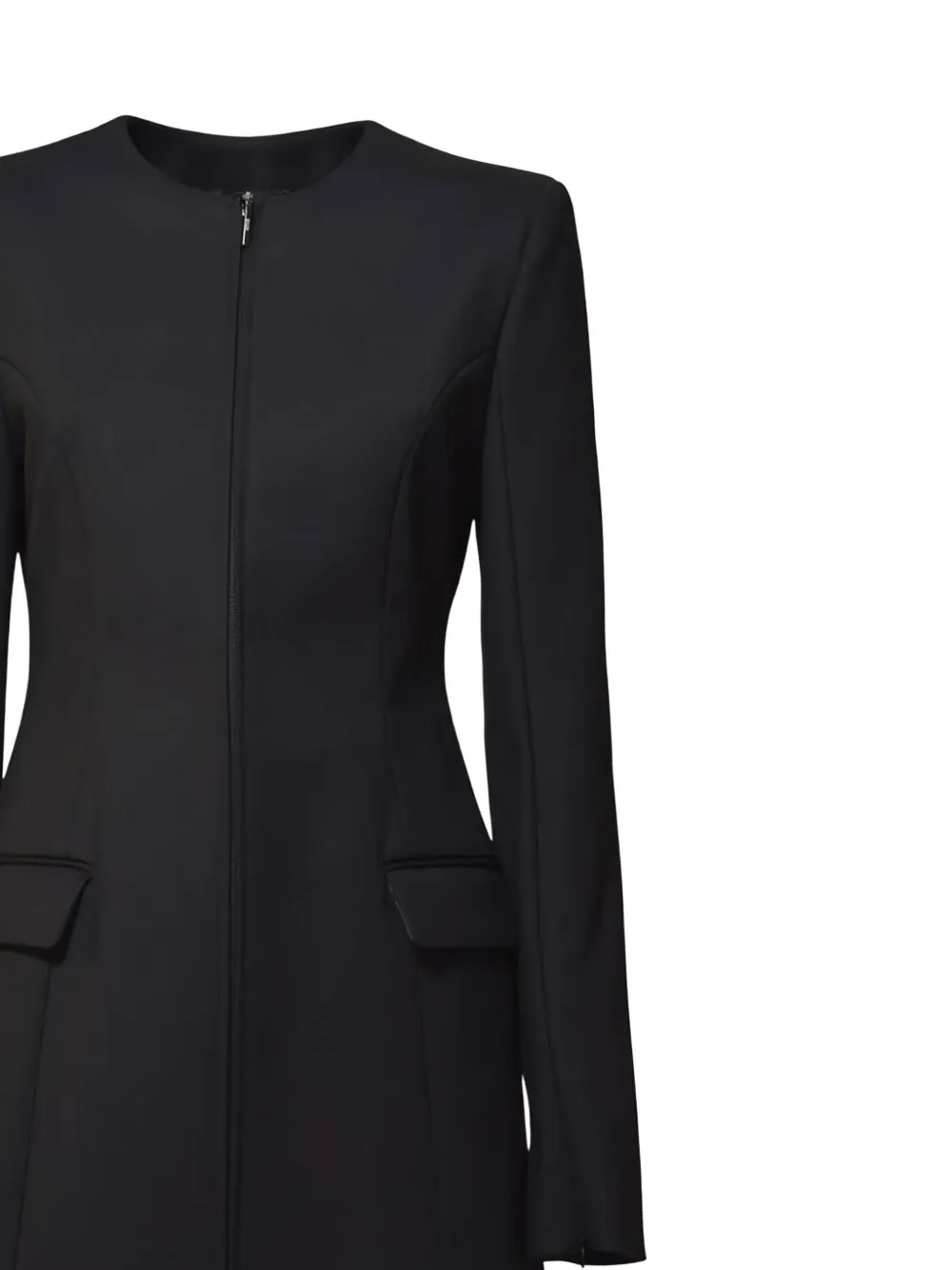 Msgm Zip-fastening Single-breasted Coat In Black