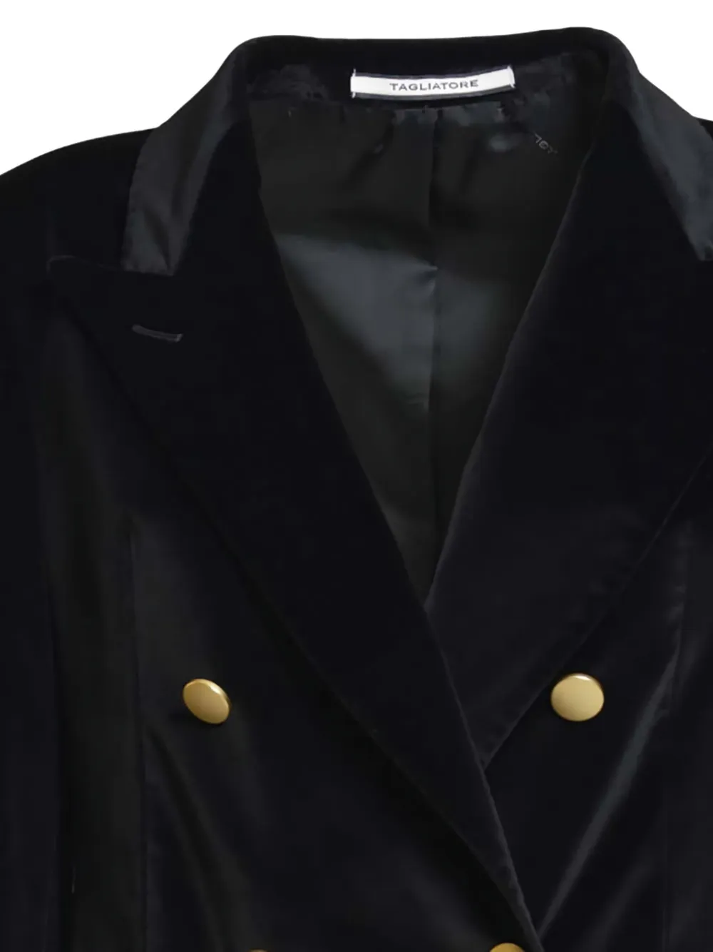 Tagliatore Fluwelen blazer met dubbele rij knopen Zwart