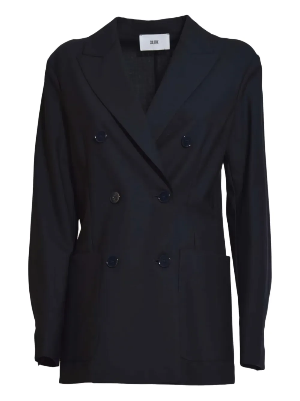 Solotre Double-breasted Blazer In Blue