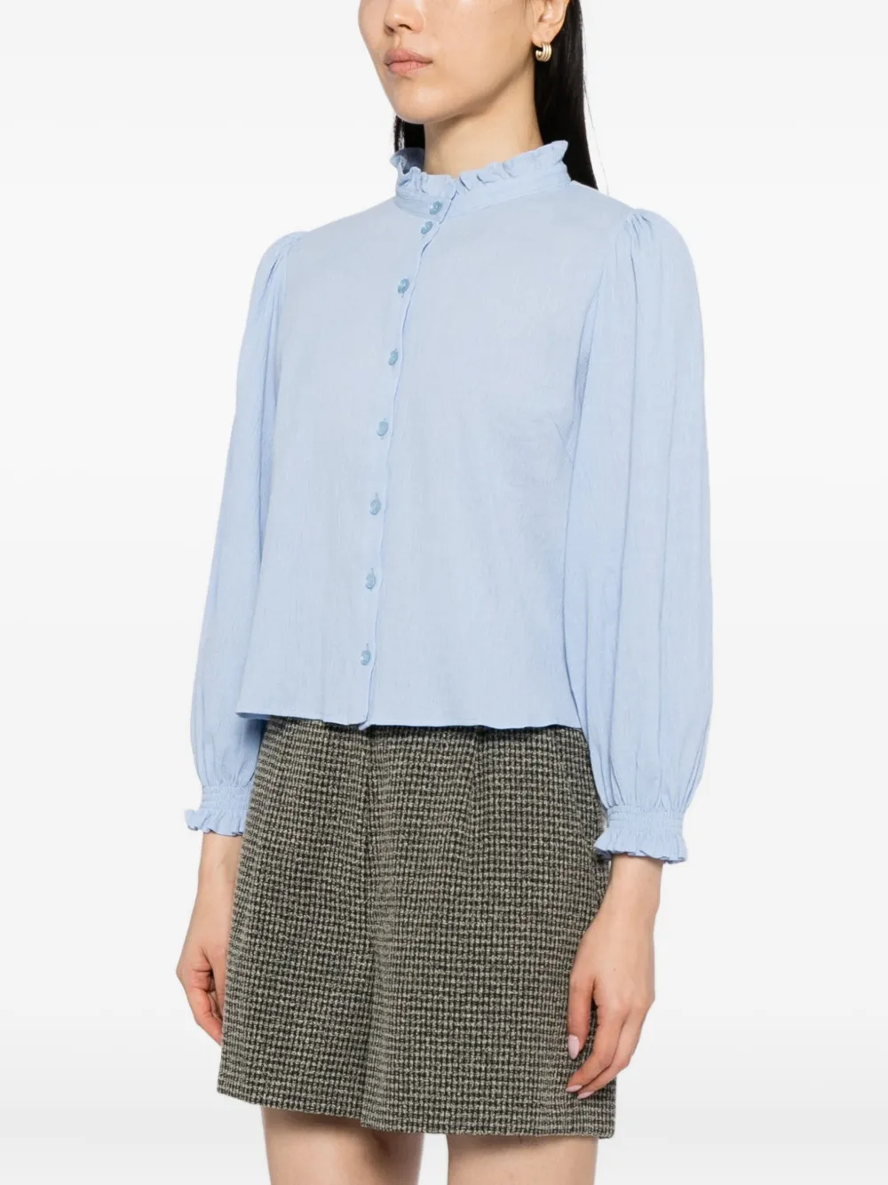 To B. By Agnès B. Ruffled Shirt In Blue