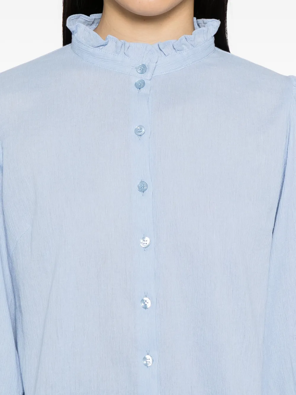 To B. By Agnès B. Ruffled Shirt In Blue