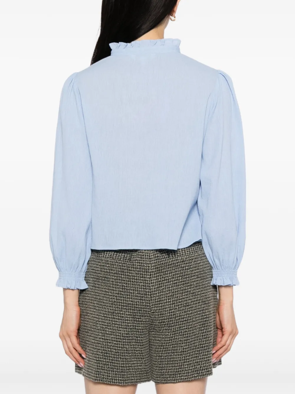 To b. by agnès b. Shirt met ruches Blauw