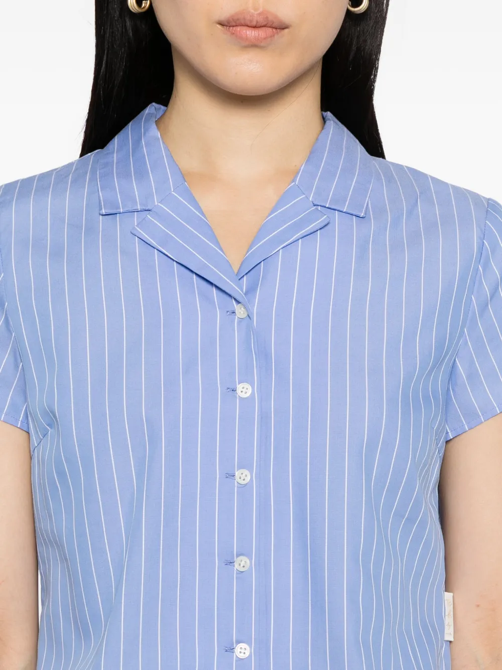 To b. by agnès b. Dobby gestreepte blouse Blauw