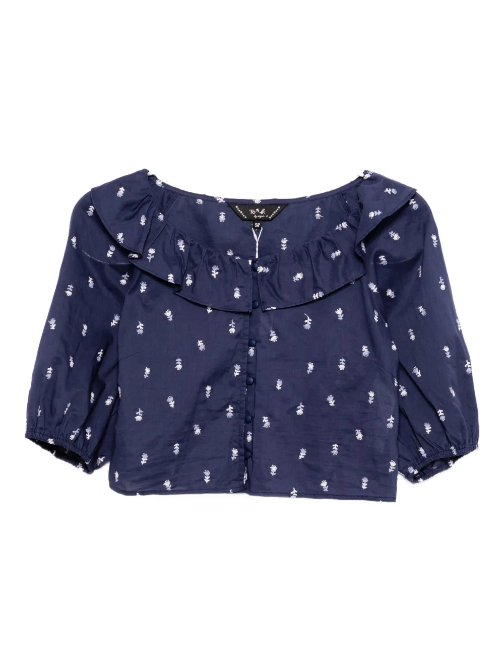 To B. By Agnès B. Floral-embroidered Blouse In Blue