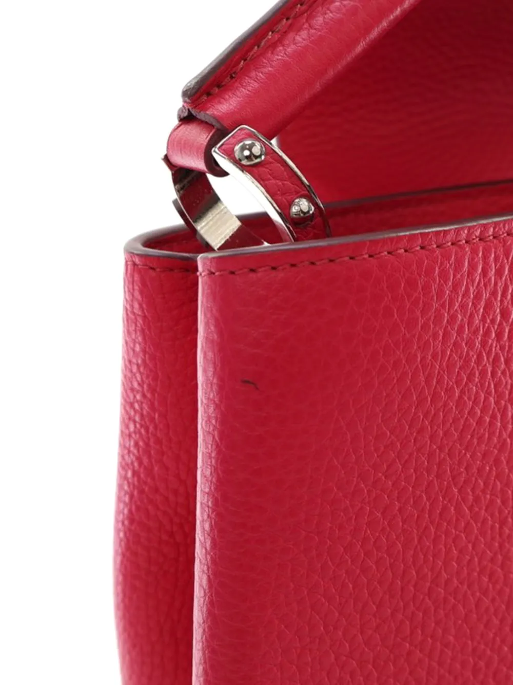 Pre-owned Louis Vuitton 2021-2025 Taurillon Capucines Mm Satchel In Red