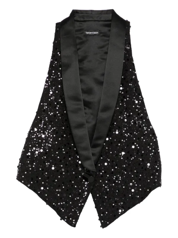 Emporio Armani スパンコールトリム ベスト | FARFETCH JP