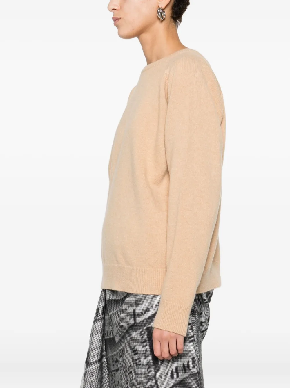 Maison Margiela V Back Neckline Wool Jumper Clothing In Neutral