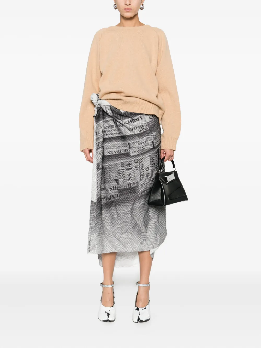 Maison Margiela V Back Neckline Wool Jumper Clothing In Neutral