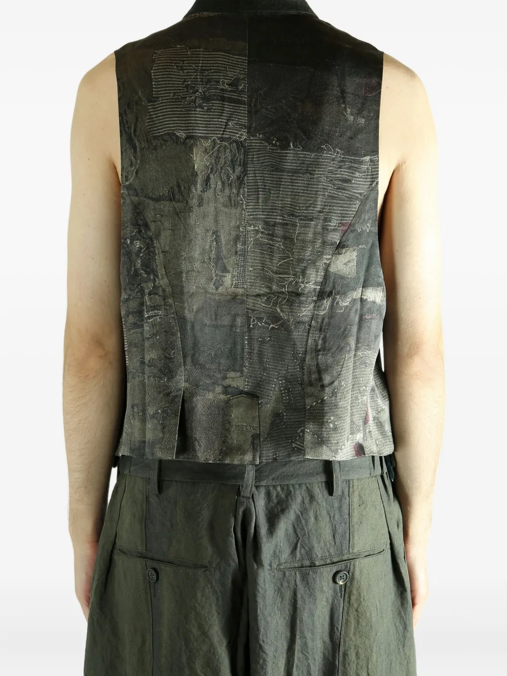 Ziggy Chen Wool Double-breasted Waistcoat In Gray