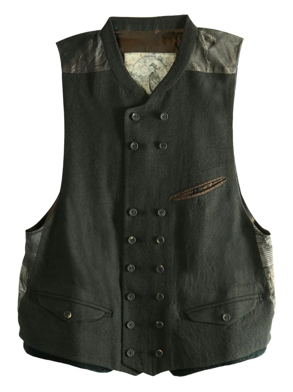 Ziggy Chen wool double-breasted waistcoat | Grey | Image 1