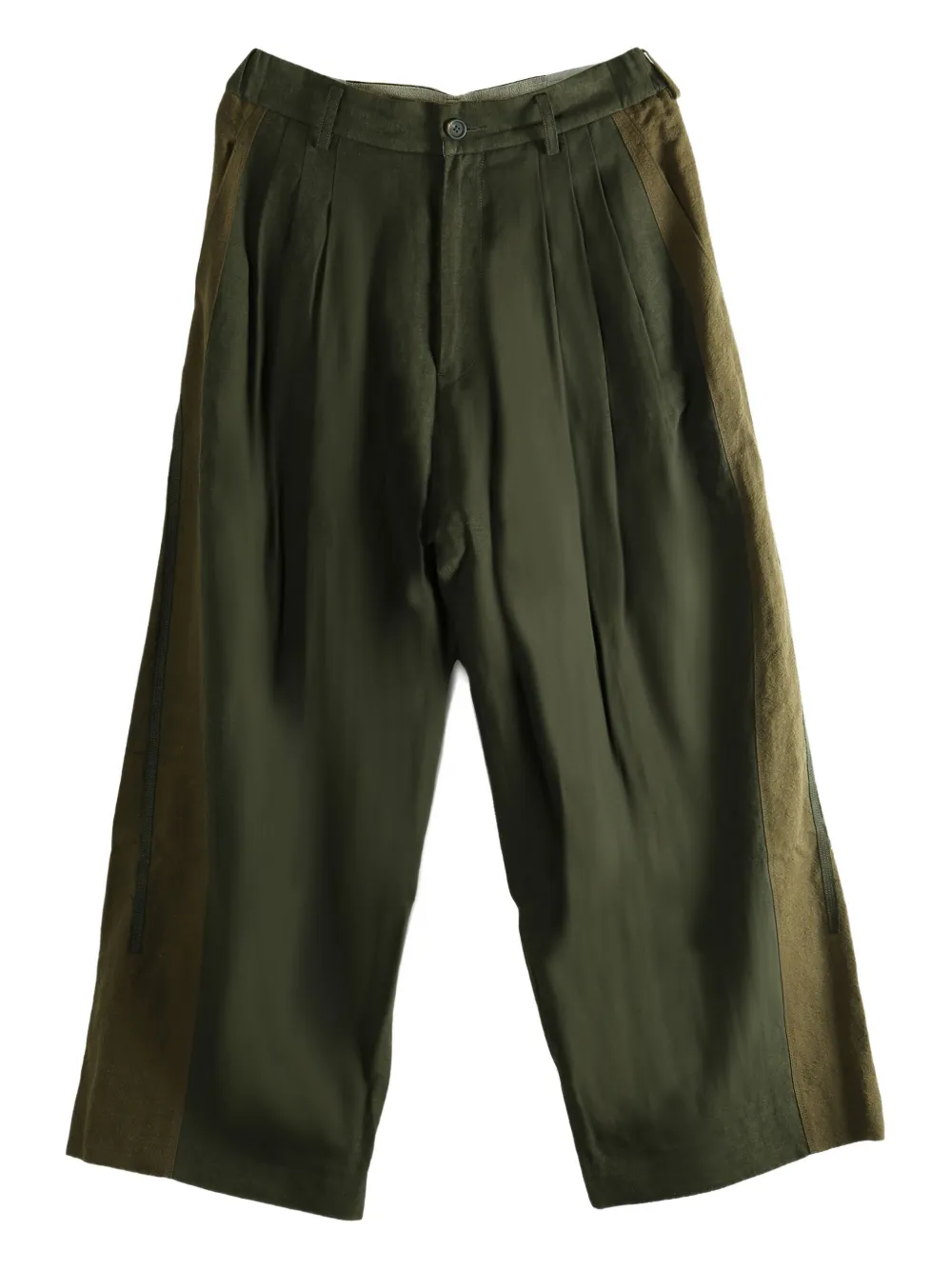 Ziggy Chen wool blend wide-leg trousers | Green | Image 1