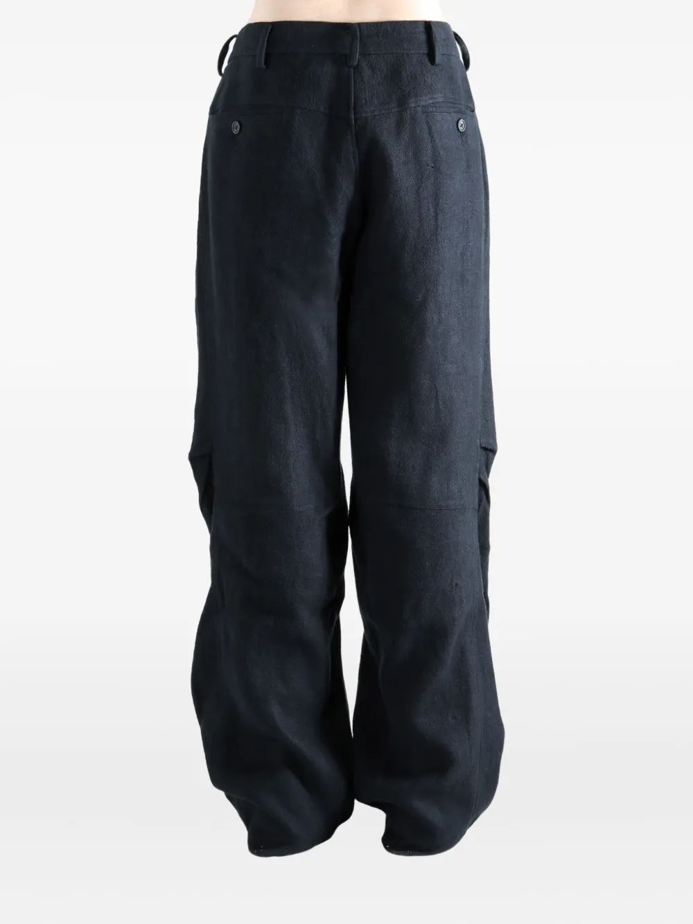 Ziggy Chen Plated Wide-leg Trousers In Black