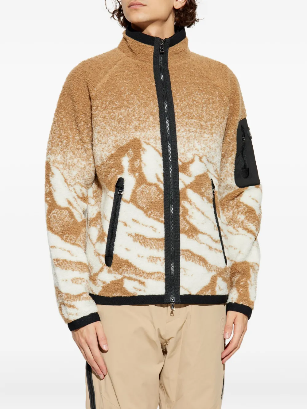 BOGNER Gregor jack met rits en patroon Bruin