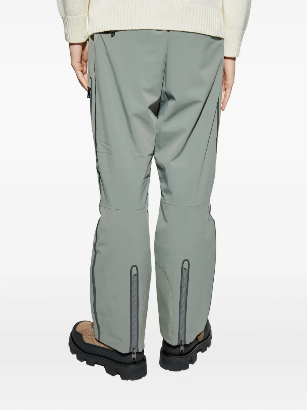 BOGNER Broek met ceintuur en rits Grijs