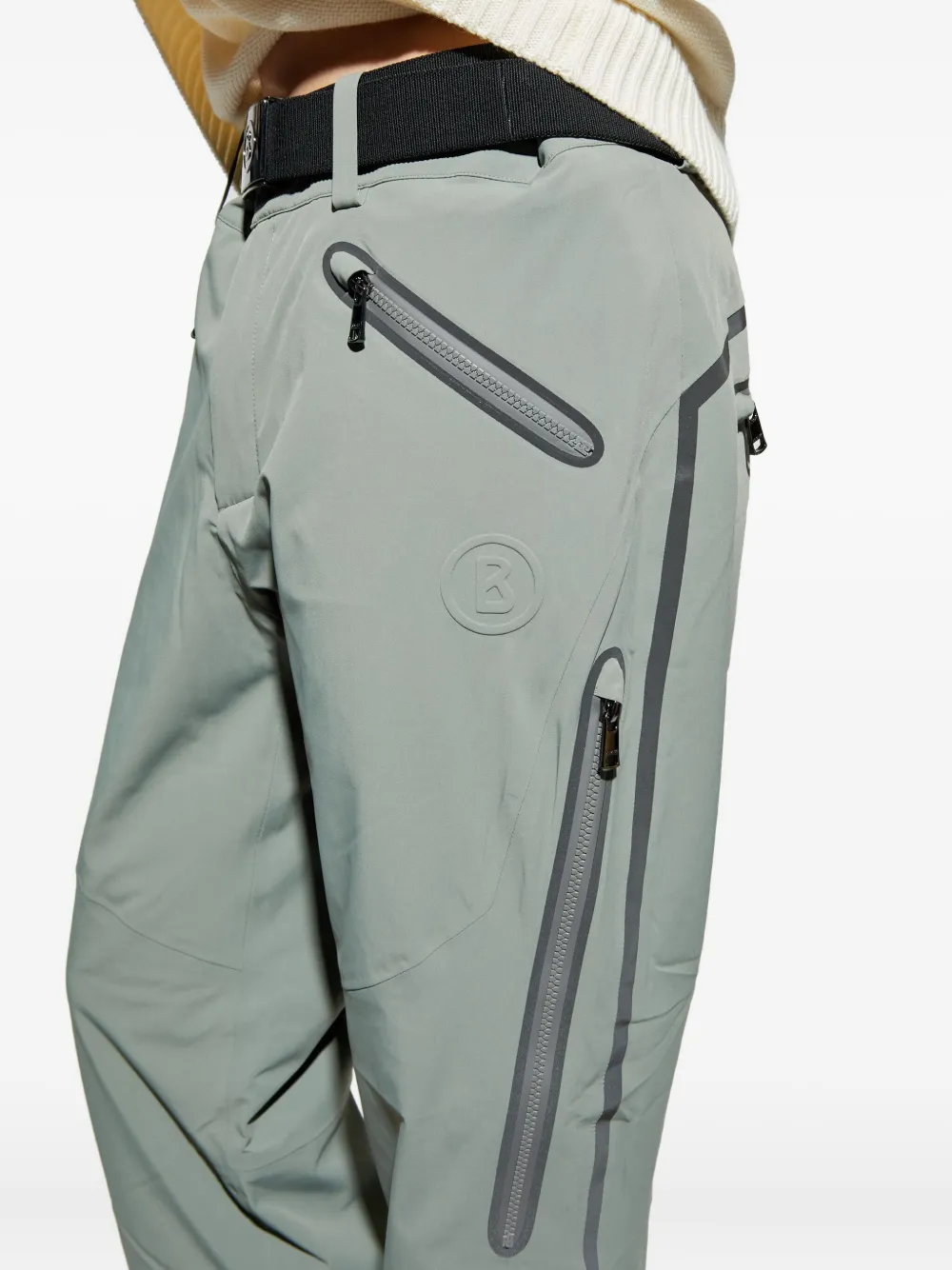 BOGNER Broek met ceintuur en rits Grijs