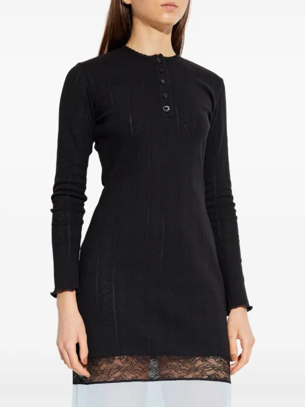 Coperni Lace-trim Midi Dress - Black Coperni Lace-trim Midi Dress - Black