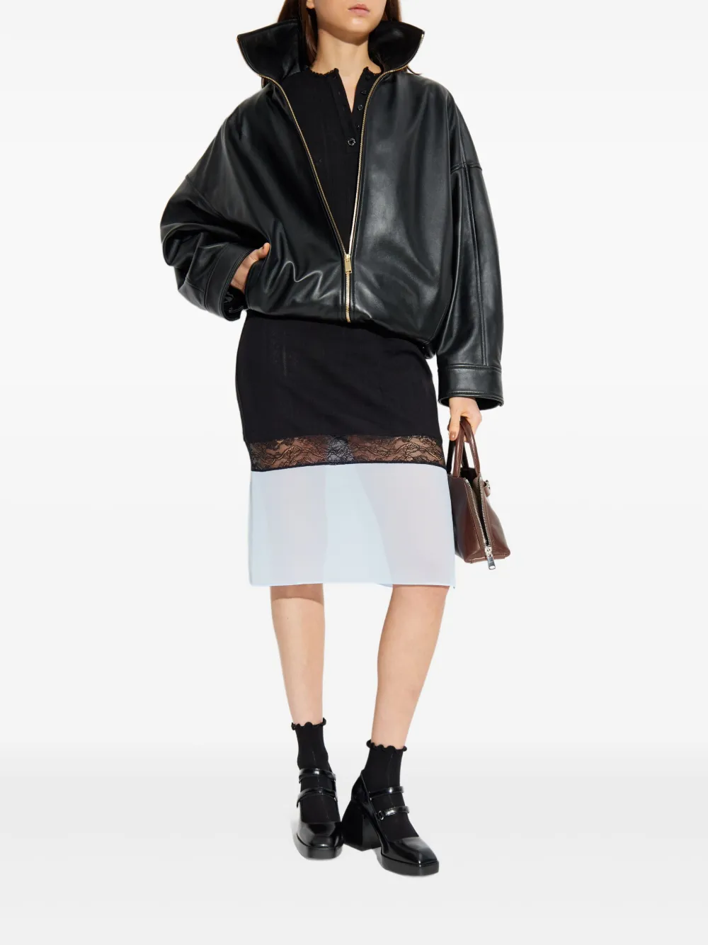 Coperni Midi-jurk met kanten afwerking - Zwart
