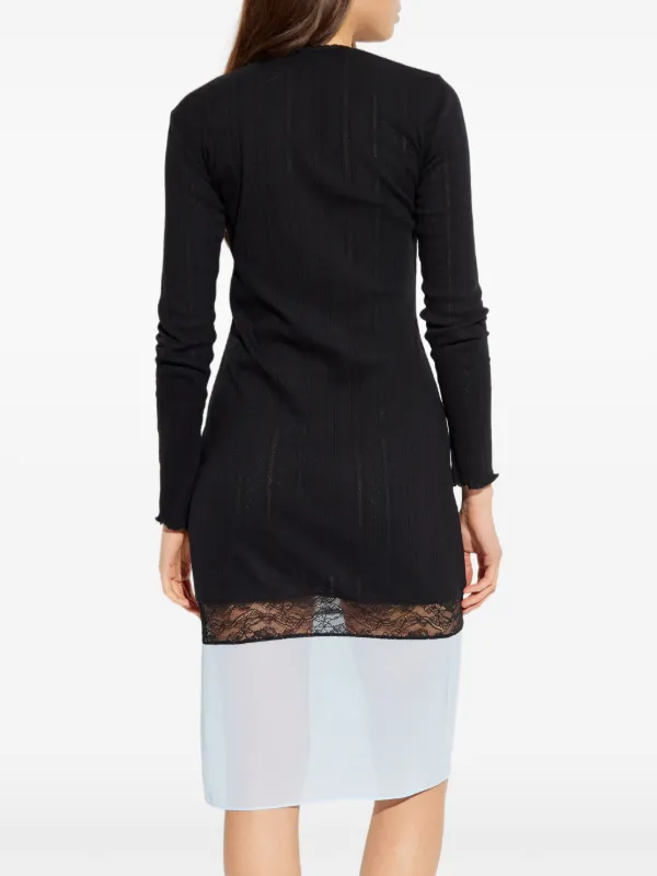 Coperni Lace-Trim Midi Dress - Black