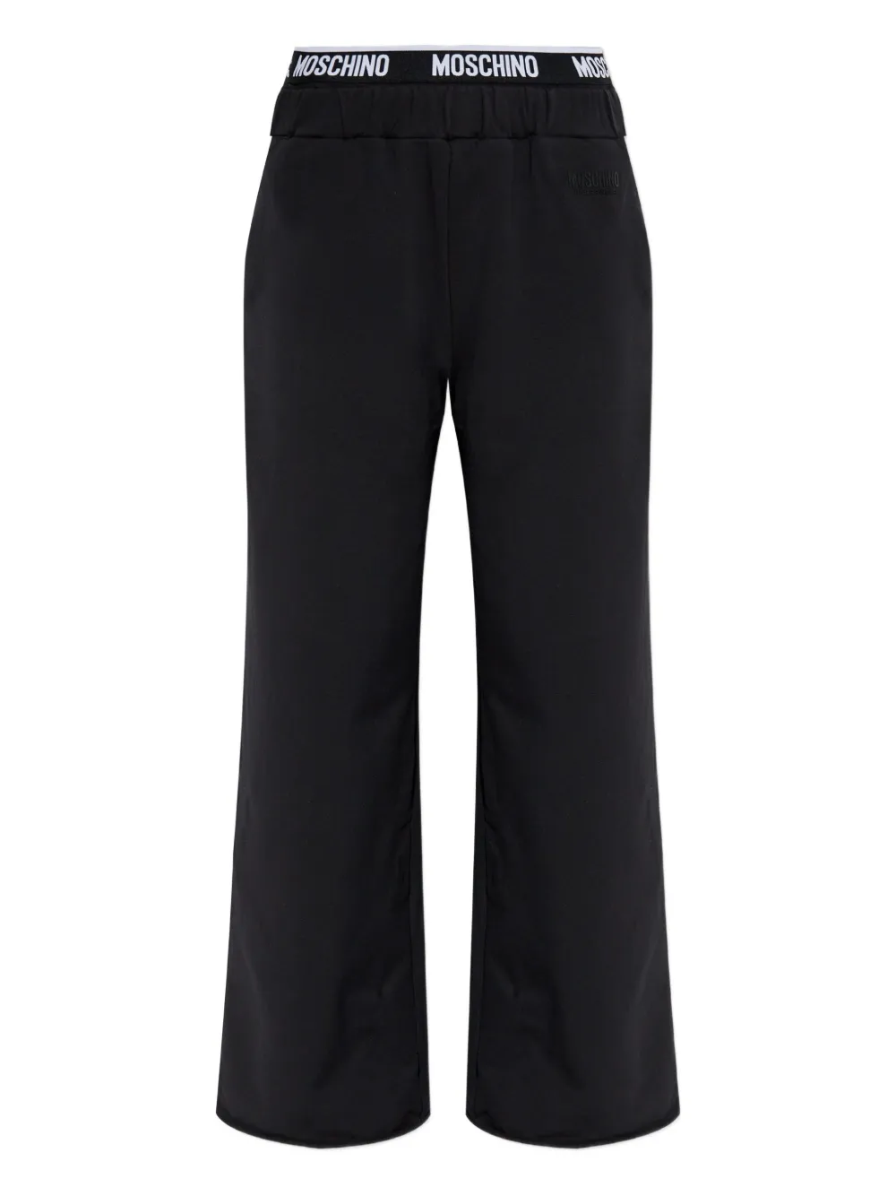 Moschino Logo-waistband Trousers In Black