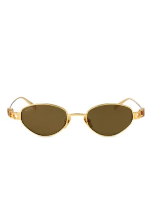 Gucci Eyewear オーバルフレーム サングラス | ゴールドトーン