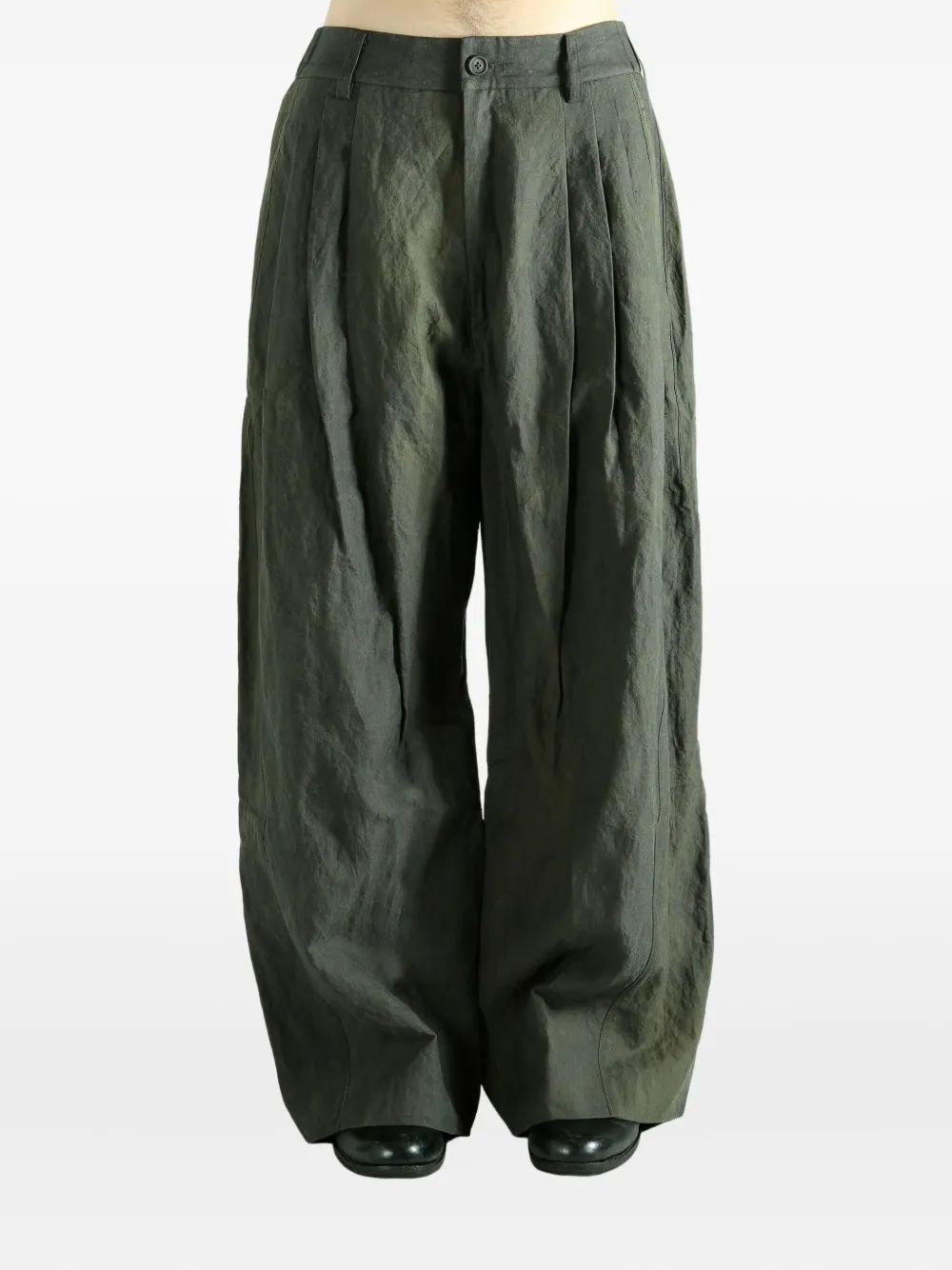 Ziggy Chen wide-leg trousers - Groen