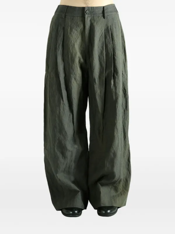 Ziggy Chen wide-leg Trousers | Green | FARFETCH