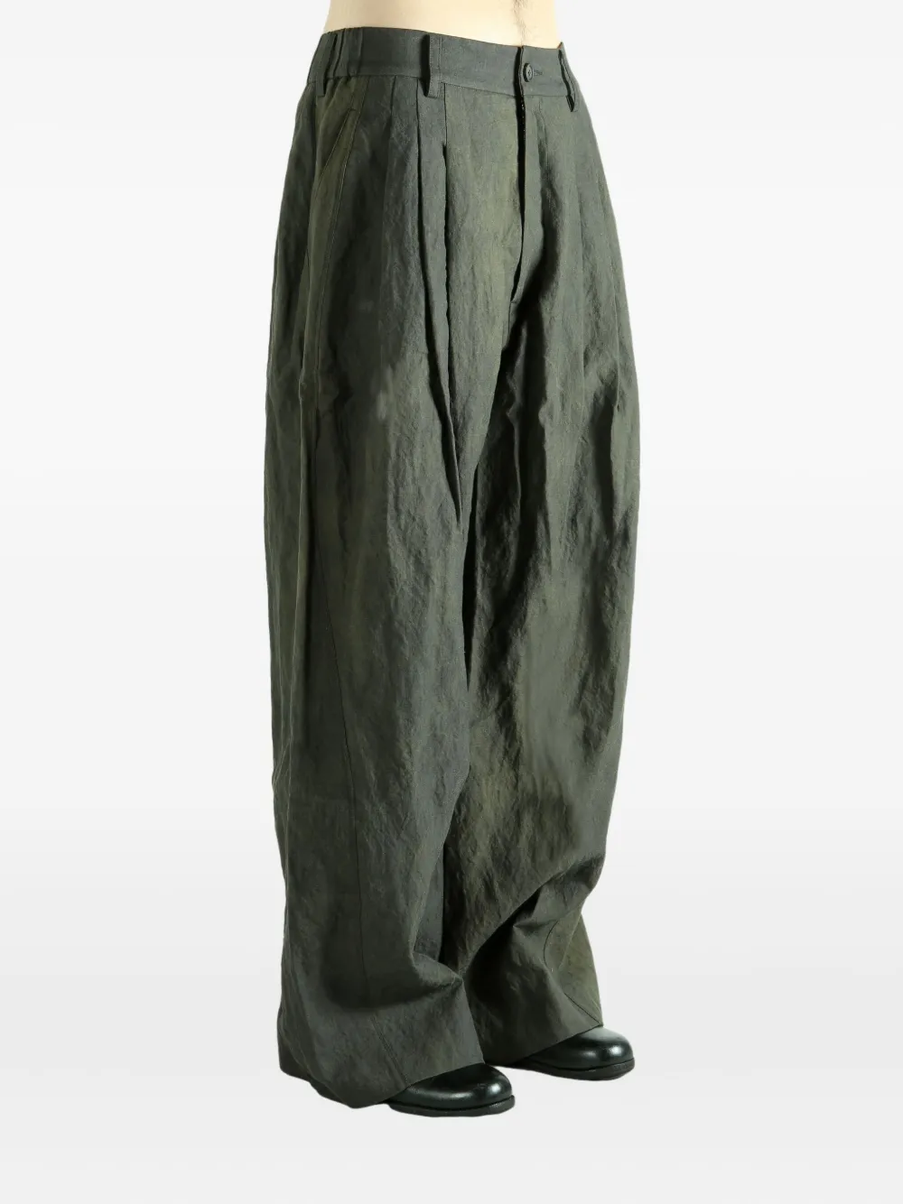 Ziggy Chen Wide-leg Trousers In Green