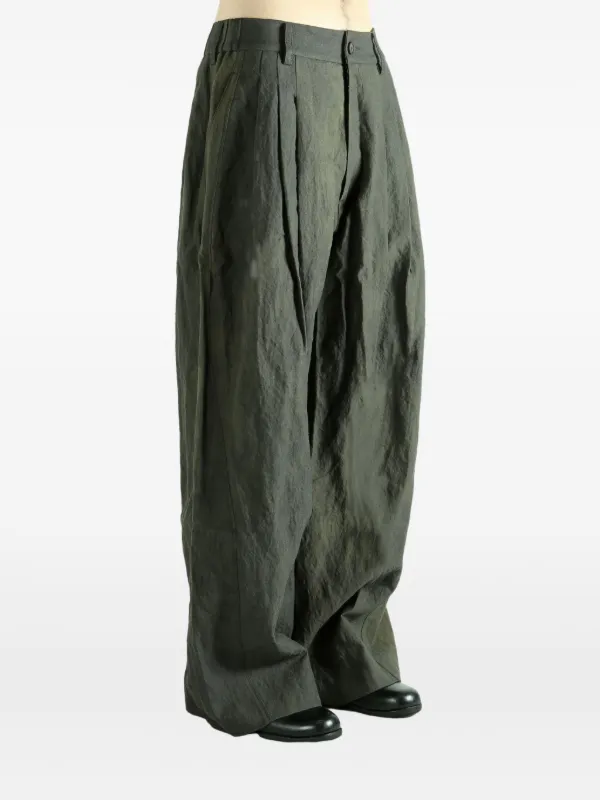 Ziggy Chen サルエルパンツ　サイズ50 Ziggy Chen wide-leg Trousers | Green | FARFETCH