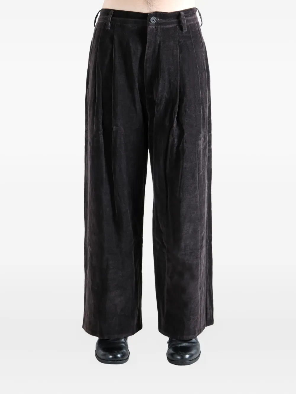 Ziggy Chen pleated wide-leg trousers - Bruin