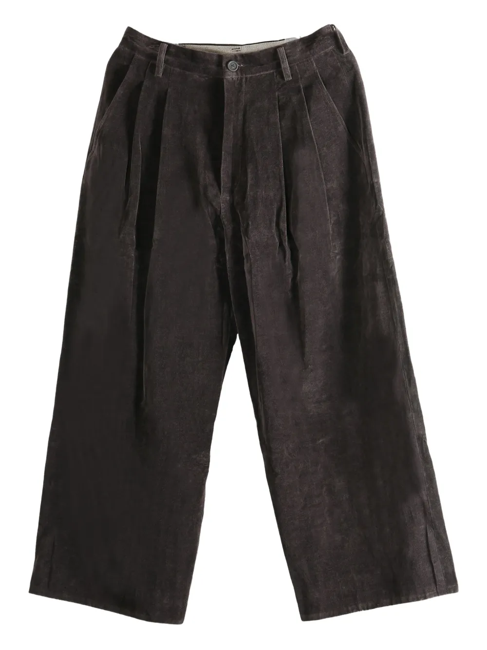 Ziggy Chen pleated wide-leg trousers | Brown | Image 1